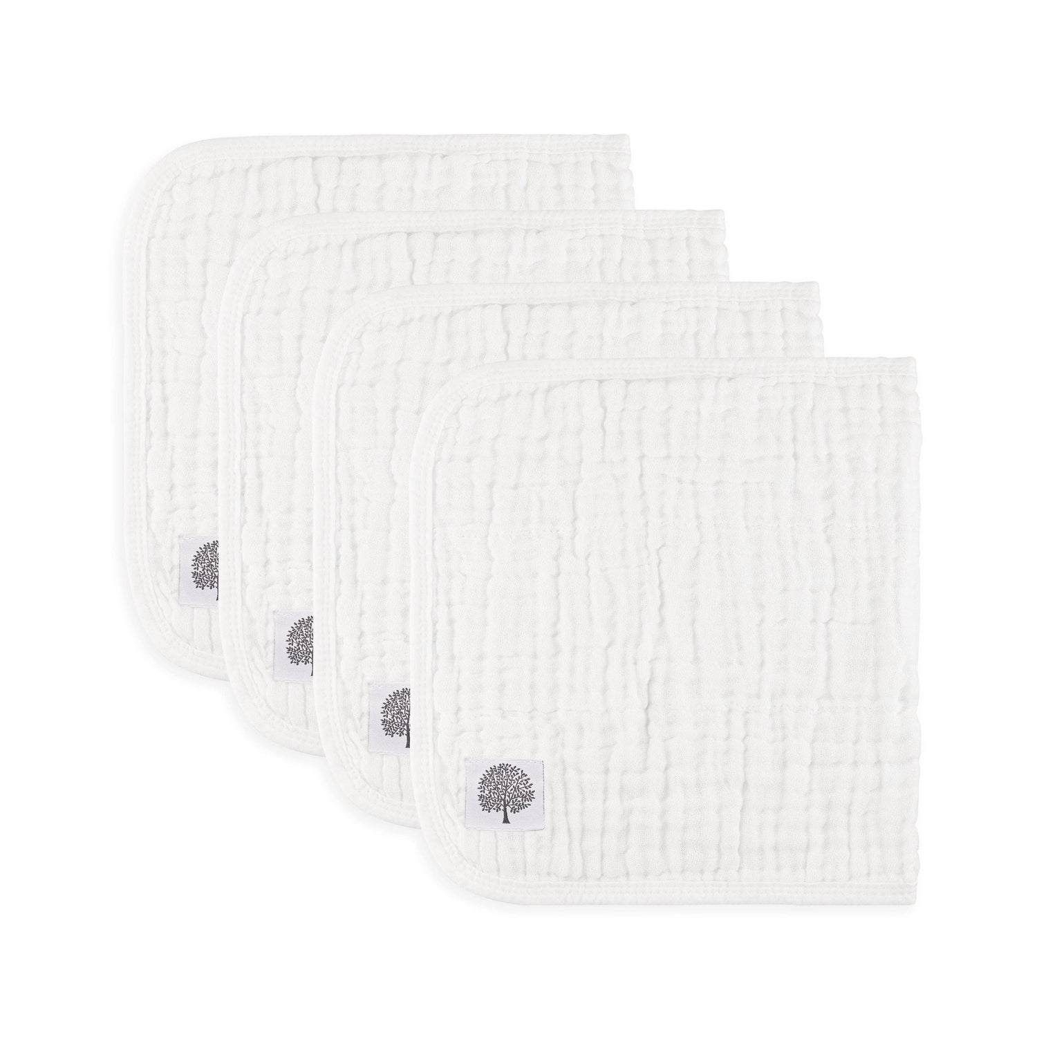 Muslin Burp Cloths (4 Pack) White