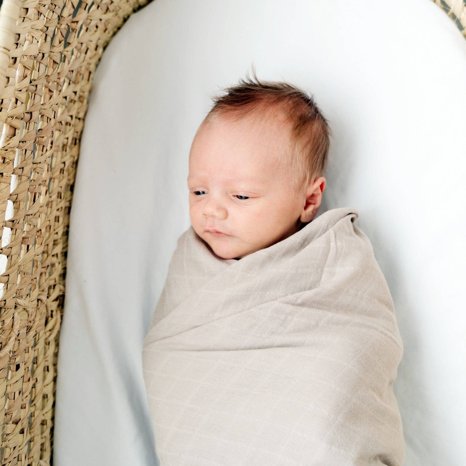 Organic Cotton Muslin Swaddle Blanket - Taupe